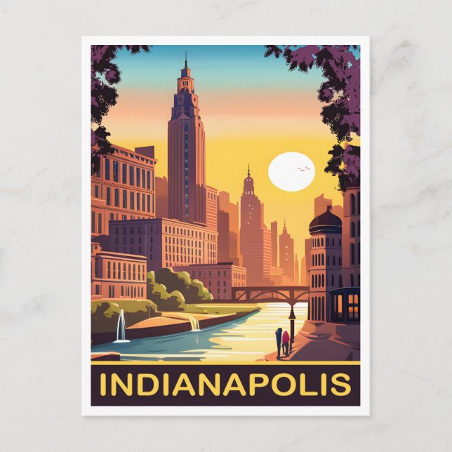 Indianapolis, White River, Indiana, Resa Vykort (Framsida)