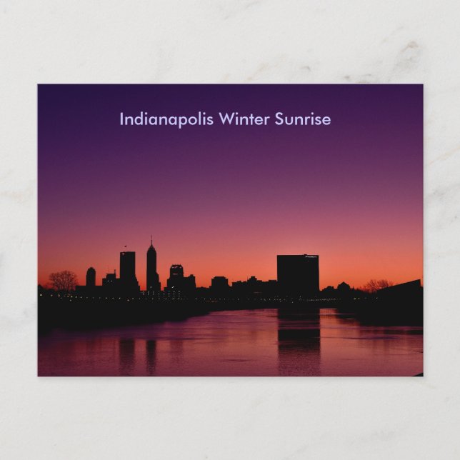 Indianapolis Winter Sunrise Vykort (Framsida)