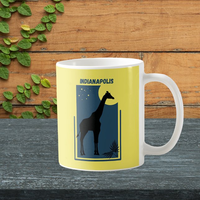 Indianapolis Zoo Indiana Vintage Giraffe Kaffemugg (Indianapolis Indiana Zoo Safari Animal Adventure Giraffe Mug)