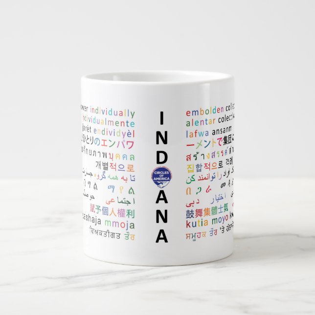 Indianas cirklar - Indianas språk 1p Jumbo Mugg (Framsidan)