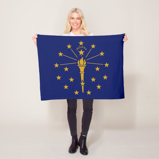 Indianas delstatsflagga fleecefilt (På plats)