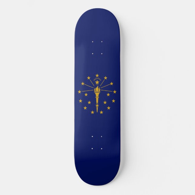 Indianas delstatsflagga mini skateboard bräda 18,5 cm (Framsida)