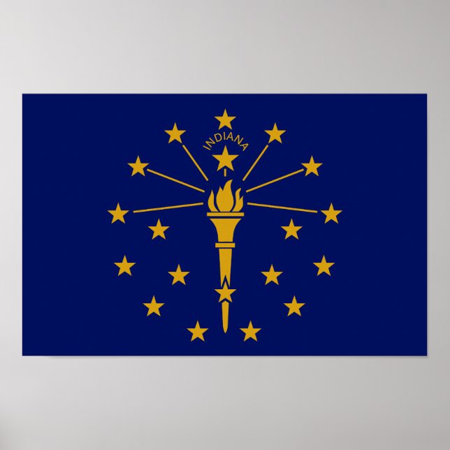 Indianas delstatsflagga poster (Framsidan)