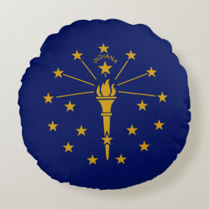Indianas delstatsflagga rund kudde