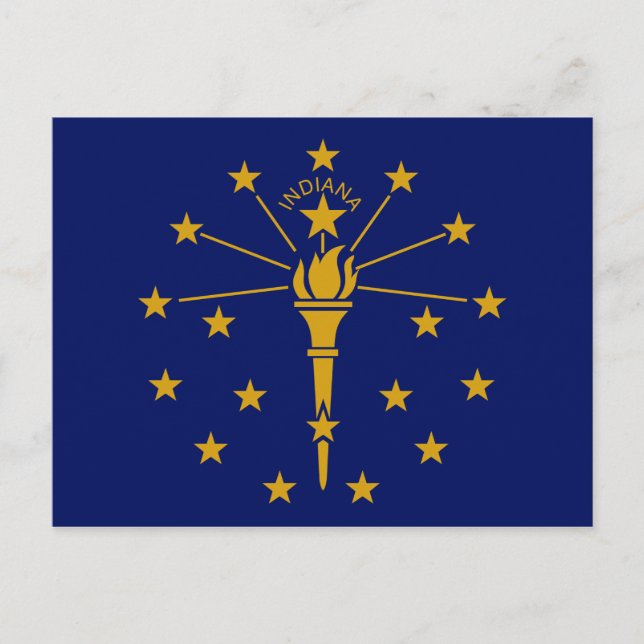 Indianas delstatsflagga vykort (Framsida)