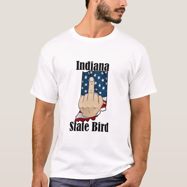 Indianas delstatskjorta t-shirt mitten finger flag (Framsida)