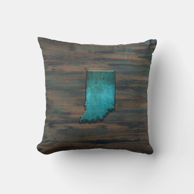 Indianas delstatssymbol Teal Kudde (Framsida)