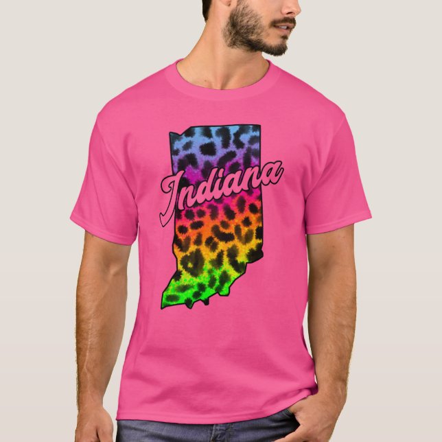 Indianas statliga gräns t shirt (Framsida)