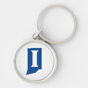 Indianas statsuniversitet rund silverfärgad nyckelring