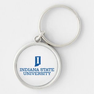 Indianas statsuniversitet rund silverfärgad nyckelring