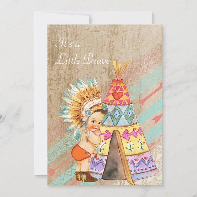Indianbaby showerinbjudan inbjudningar (Framsida)