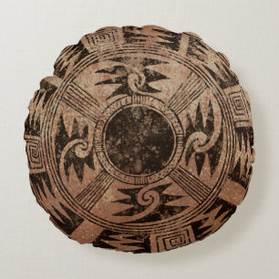Indianbasketdesign Rund Kudde