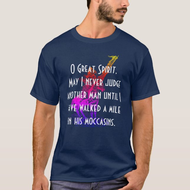 Indianbön "underbar ande för nolla ", tee shirt (Framsida)