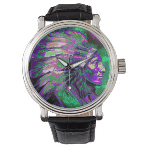 Indianchef 3 (grafiska färger) armbandsur