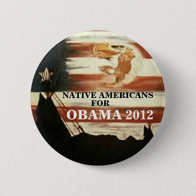 Indianer för Obama 2012 Knapp (Framsida)