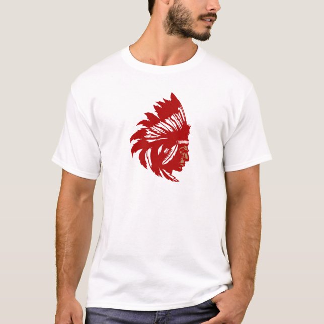 Indianer Häuptling Kopf Native American chief head Tee (Framsida)