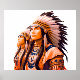 Indianer på en vägg poster