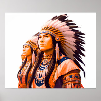 Indianer på en vägg poster