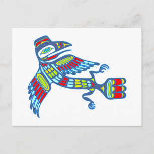 Indianer Rabe Native american Raven Vykort