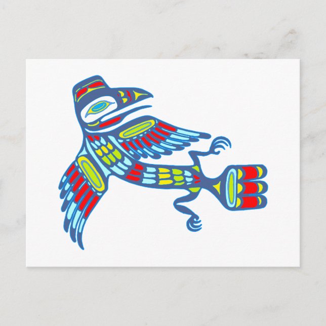 Indianer Rabe Native american Raven Vykort (Framsida)