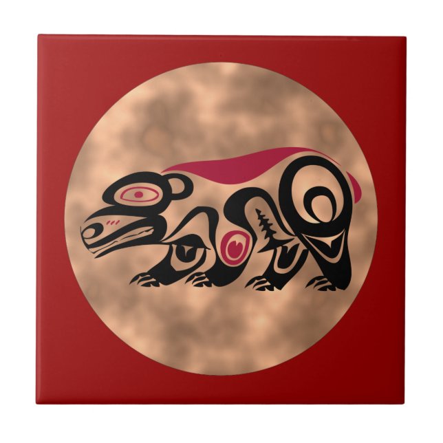 Indianer Schild Native American shield Kakelplatta (Framsidan)