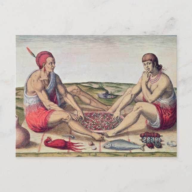 Indianer som äter mat vykort (Framsida)