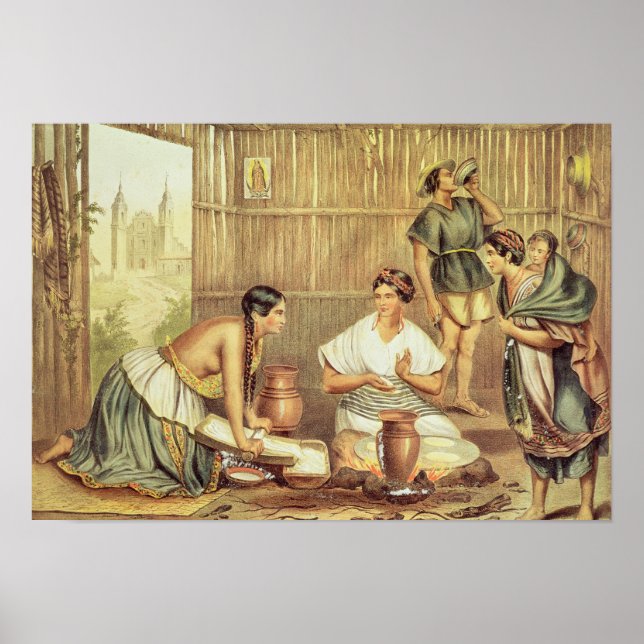 Indianer som förbereder Tortillas Poster (Framsidan)