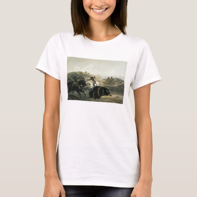 Indianer som jagar Bison, tallrik 31 från volym 2 Tee Shirt (Framsida)