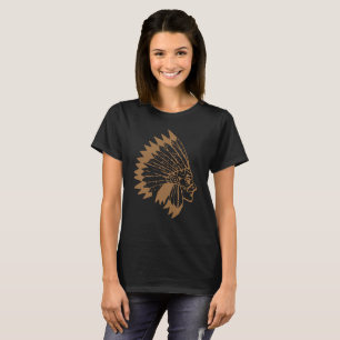 Indianhävdade Boho Apache uramerikansk hövding T Shirt