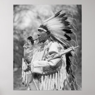 Indianhöuptling Whirlwind Soldier, 1925. Årgångs- Poster