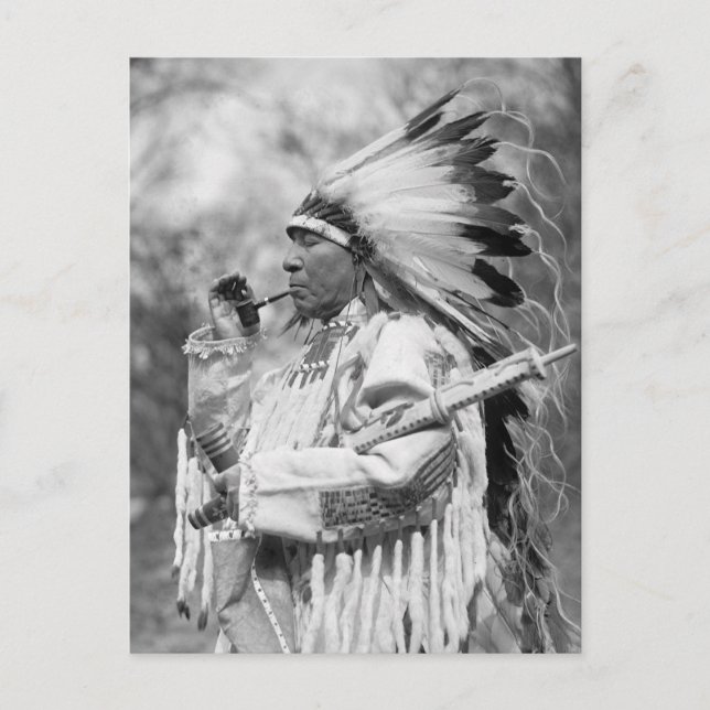 Indianhövdingen Whirlwind Soldier, 1925 Vykort (Framsida)
