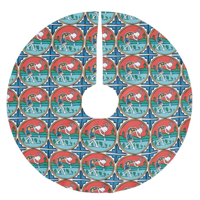 Indianindier Kokopelli Julgransmatta Borstad Polyester (Framsidan)