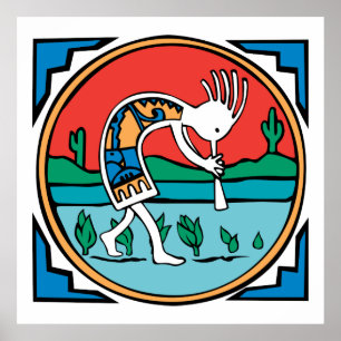 Indianindier Kokopelli Poster