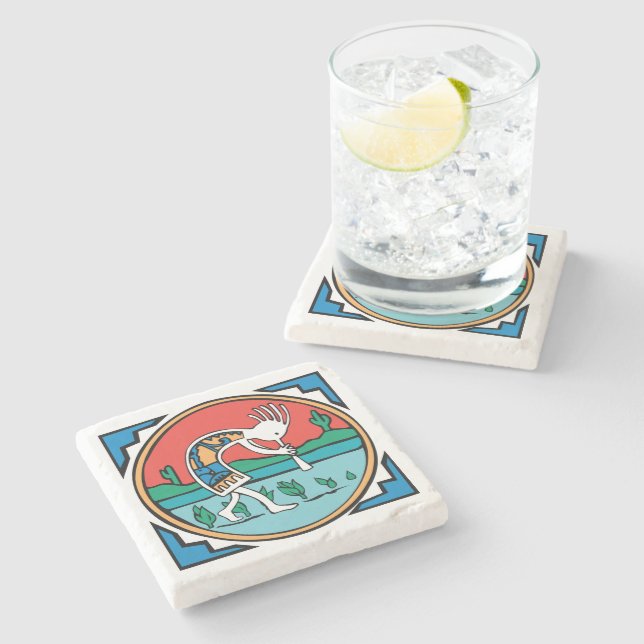 Indianindier Kokopelli Stenunderlägg (Sidan)