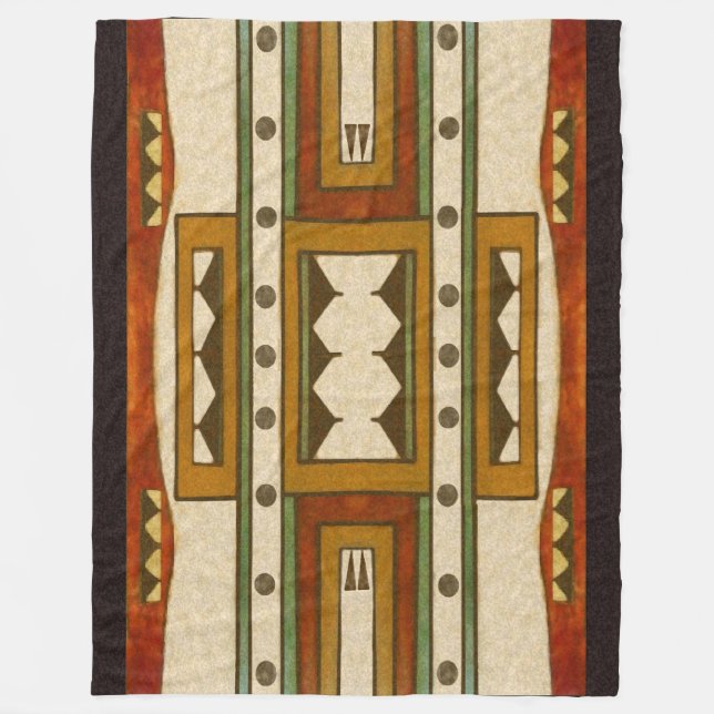 Indianmönster: Cheyenne design1860's Fleecefilt (Framsidan)