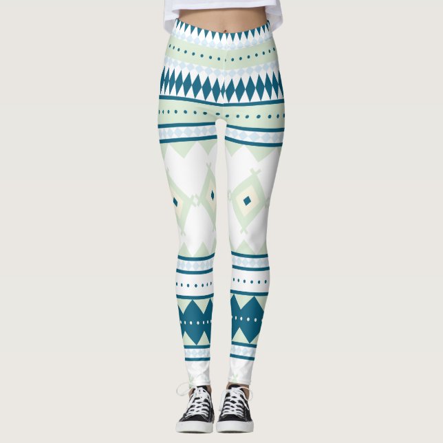 Indianmönster: Påfågelhimmel Leggings (Framsida)