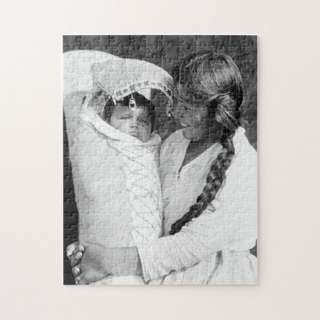 Indianmor och henne Papoose Pussel (Vertikal)
