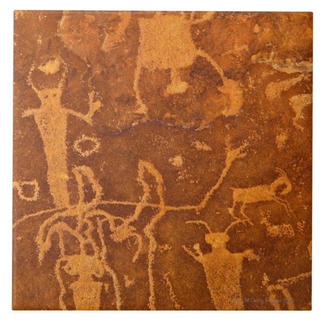 Indianpetroglyphs, Rochester panel, Kakelplatta (Framsidan)