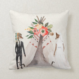 Indianrävbrud och brudgum kudde