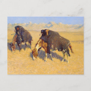 Indians Simulating Buffalo Vykort