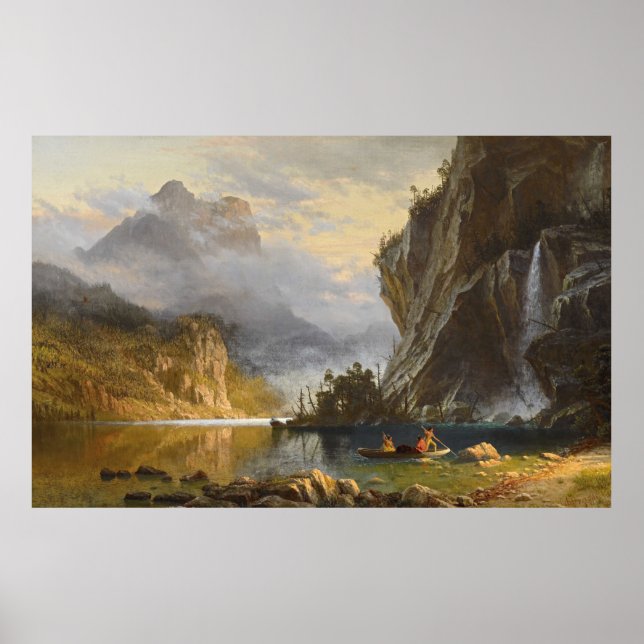Indians Spear Fishing Albert Bierstadt Poster (Framsidan)