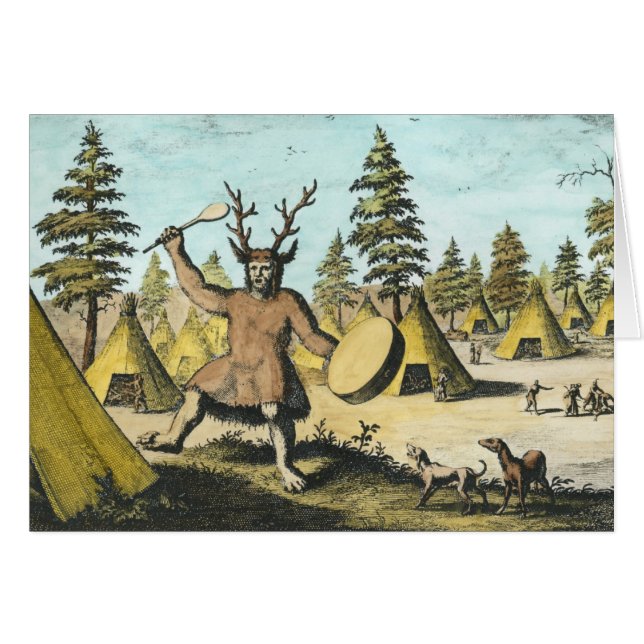 IndianShaman Hälsningskort (Framsidan Horizontal)