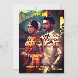 Indiansk bröllopskort inbjudningar