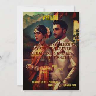 Indiansk bröllopskort inbjudningar