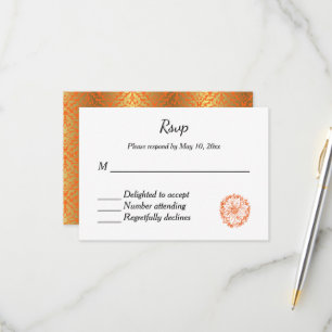 Indiansk hinduisk bröllopsinbjudan RSVP OSA Kort
