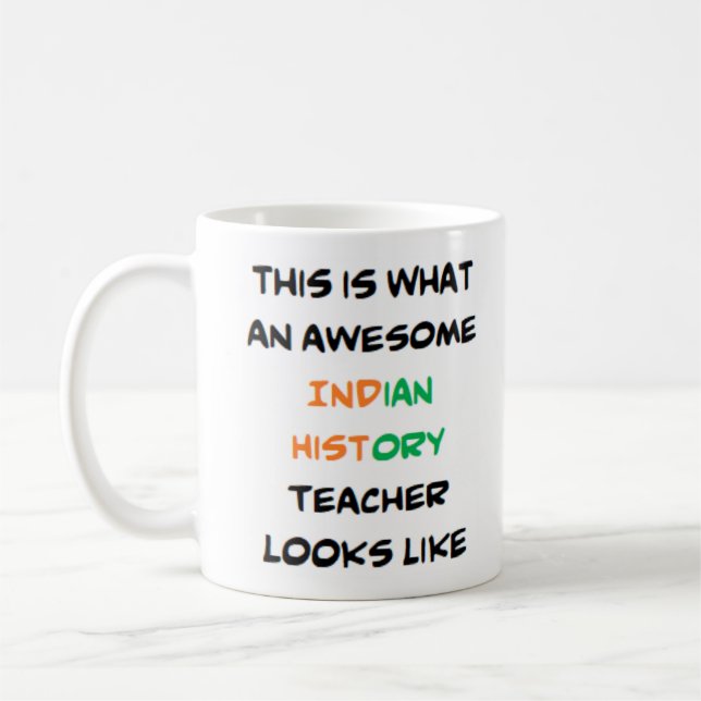 indiansk historielärare, fantastisk kaffemugg (Vänster)
