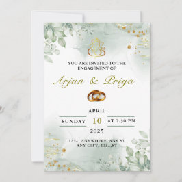 Indianska förlovningsinbjudningskort, ringceremoni inbjudningar