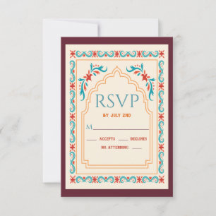 Indianskt bröllop brud RSVP OSA Kort