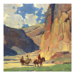 “IndiansThrough Canyon de Chelly” av Edgar Payne Fototryck