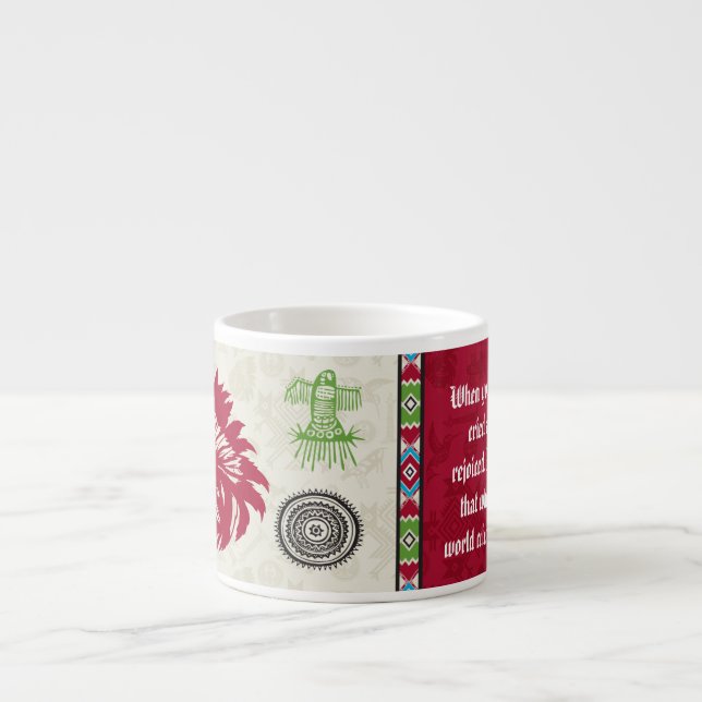 Indiansymboler och vishet - chef espressomugg (Framsidan)